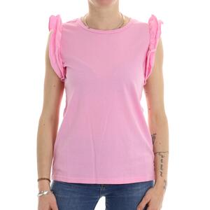 T-SHIRT ROUCHES ROSA
